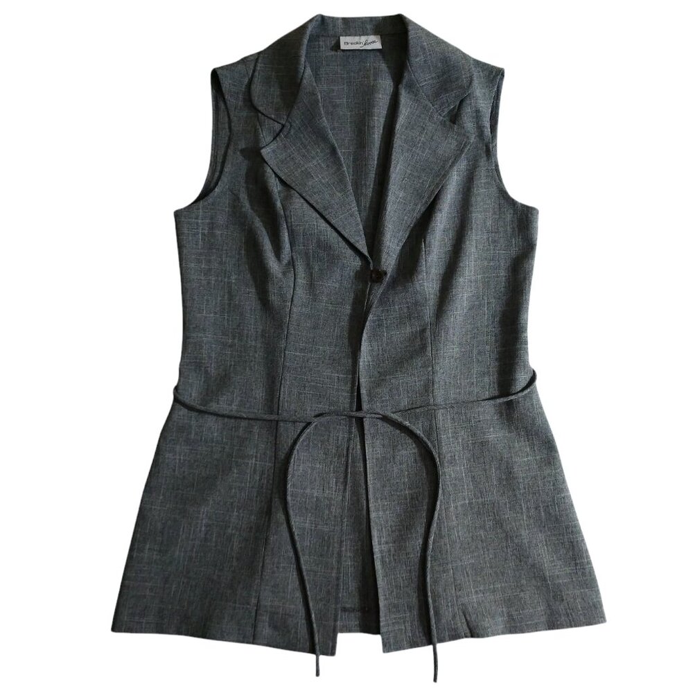 Breakin' Loose Vintage Women's Gray Longline Sleeveless Blazer Vest